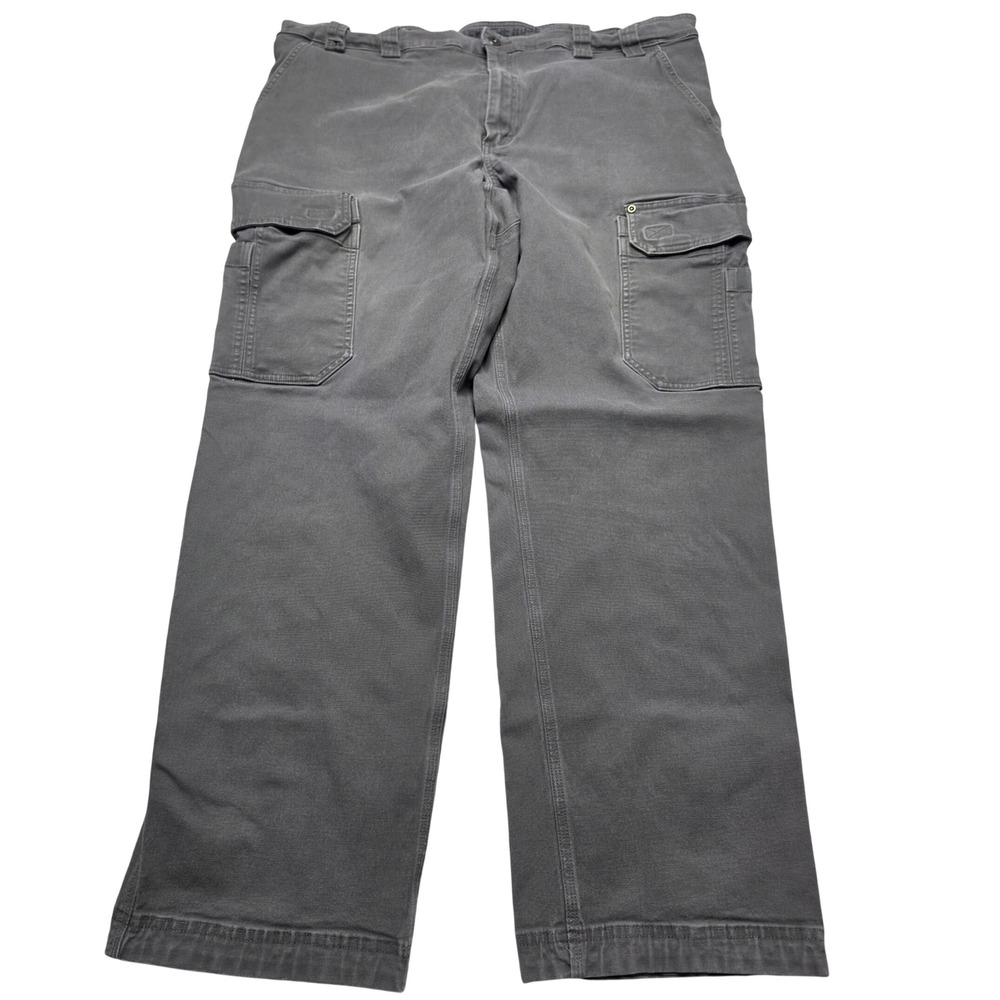Duluth Trading Co Flex Fire Hose Cargo Pants Mens 44x32 Gray Relaxed Fit Work